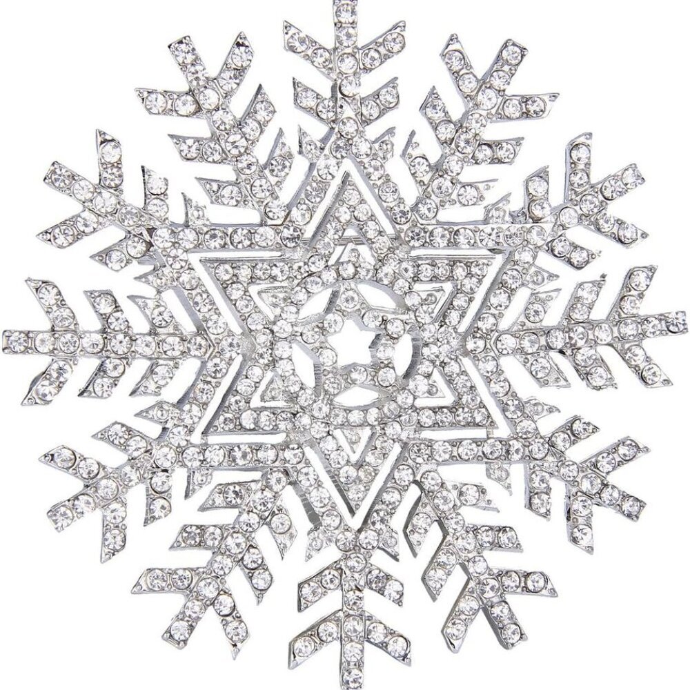 Austrian Crystal Winter Snowflake Flower Star Elegant Brooch Pin Clear
